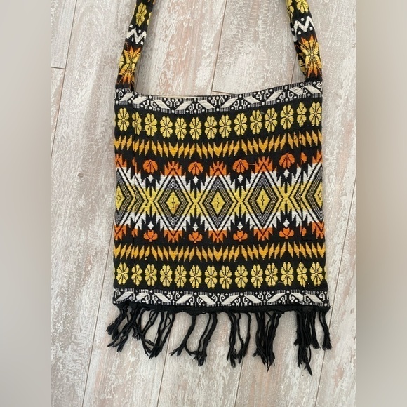 Boho Purse With Fringes on Bottom Super Cute and Clean 13” x 14” - Picture 2 of 5
